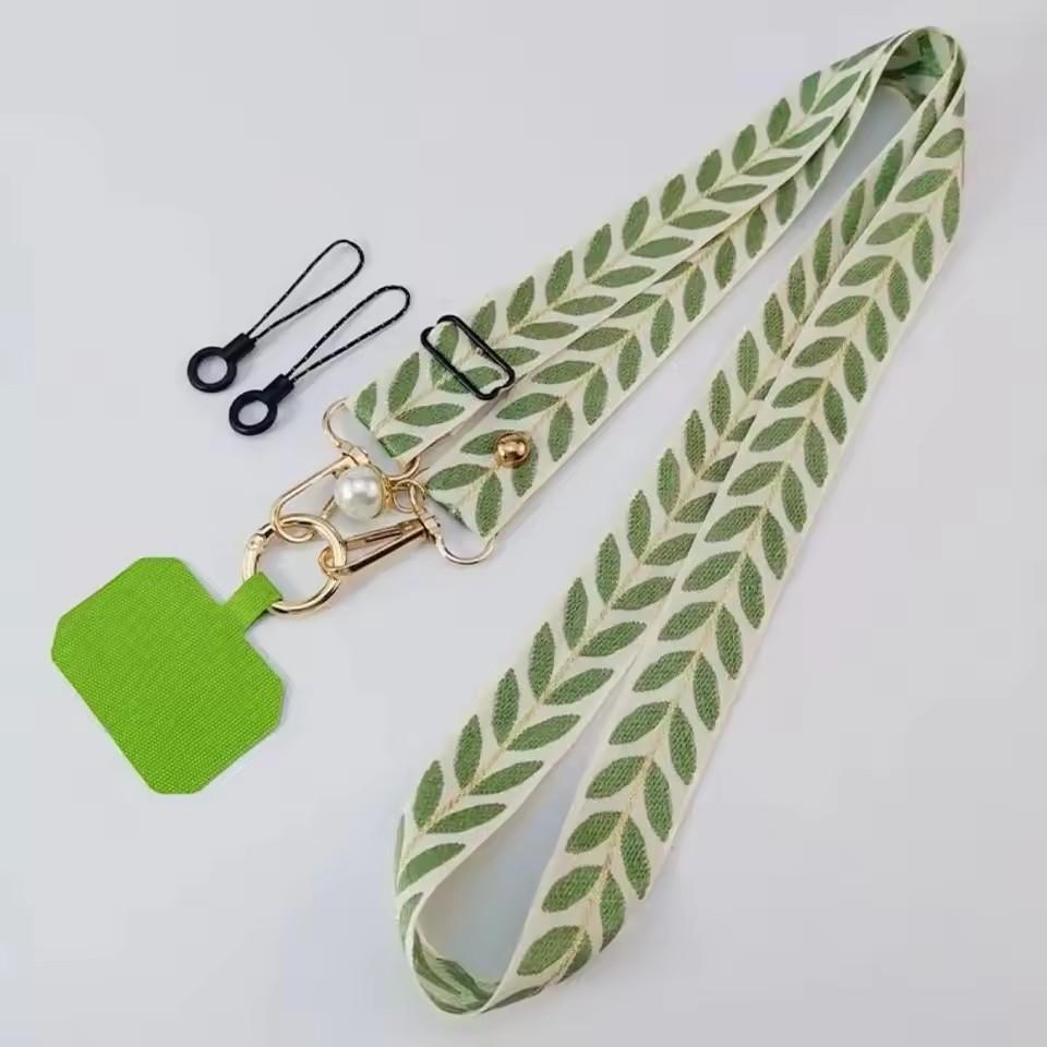 Adjustable Long Mobile Phone Lanyard Crossbody Card Neck Cord Clip Hang Lanyard Pearl Hanging Ornaments Charm Anti-lost Lanyard