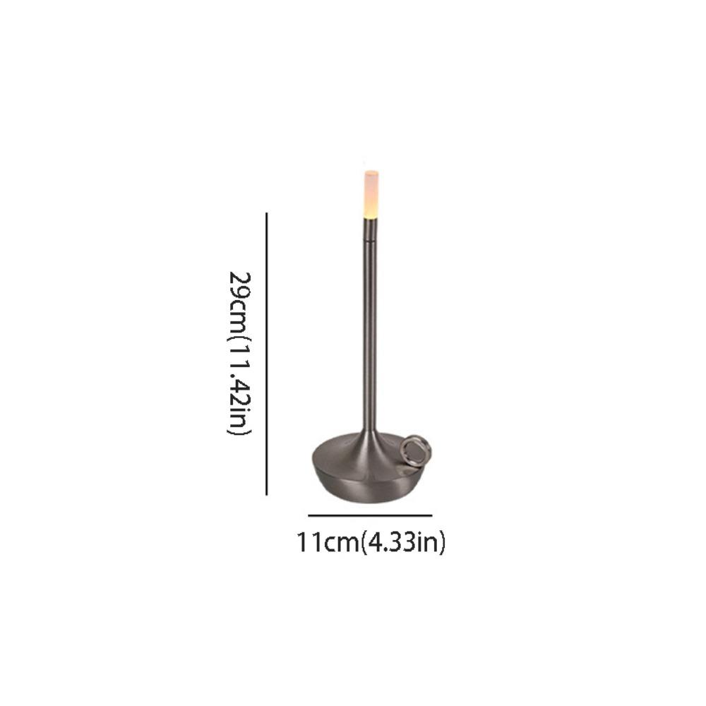 USB Charging Candlelight Table Lamp Metal Construction Touch Control LED Candle Lamp Simple Design LED Light Source