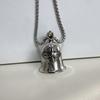 Nordic Style Lucky Bell Necklace Religious Biker Good Luck Charm Viking Cross Bell Necklace