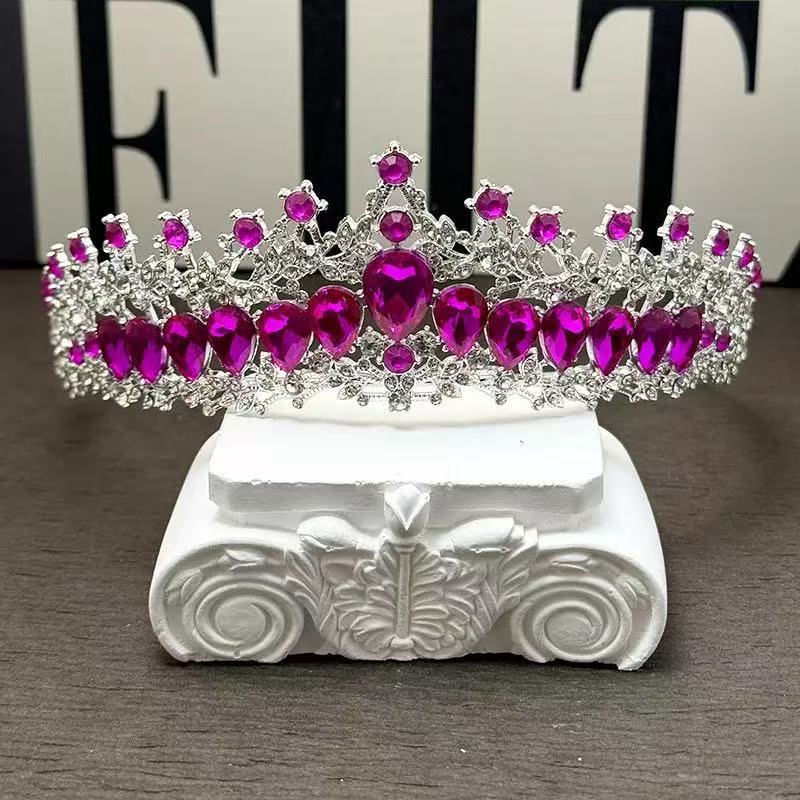 

New European and American Alloy Colored Wedding Dress and Evening Gown Crowns Festival Crystal Hair Accessories for Brides