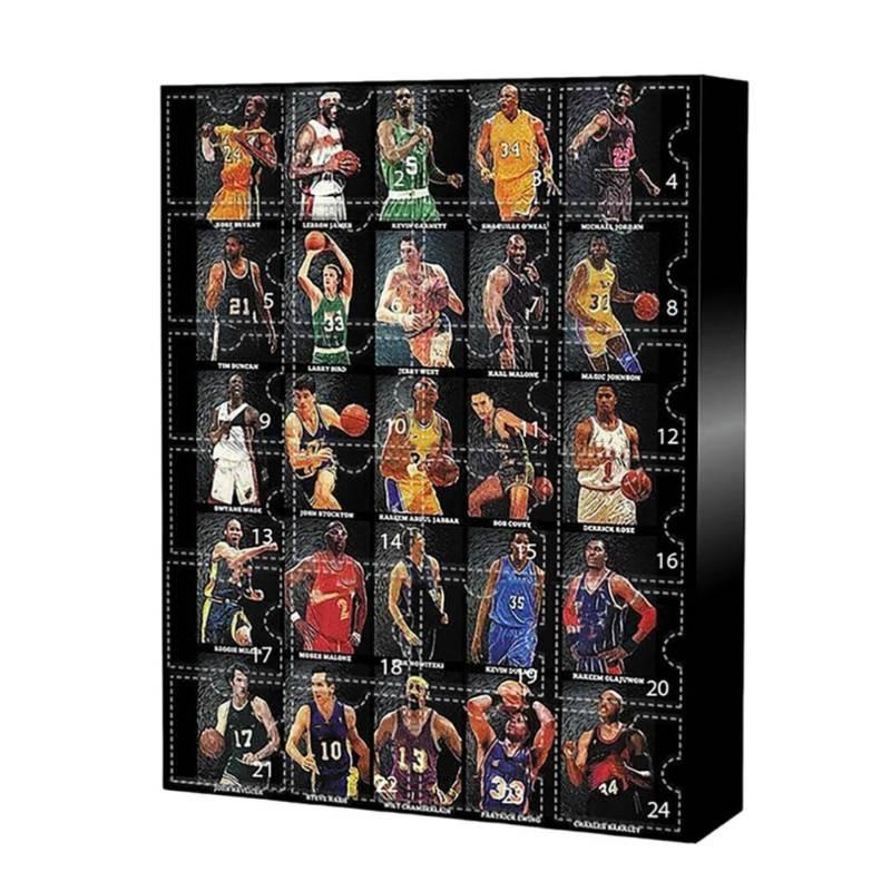 Star Pvc Basketball Doll Ornament Christmas Countdown Calendar Box Blind