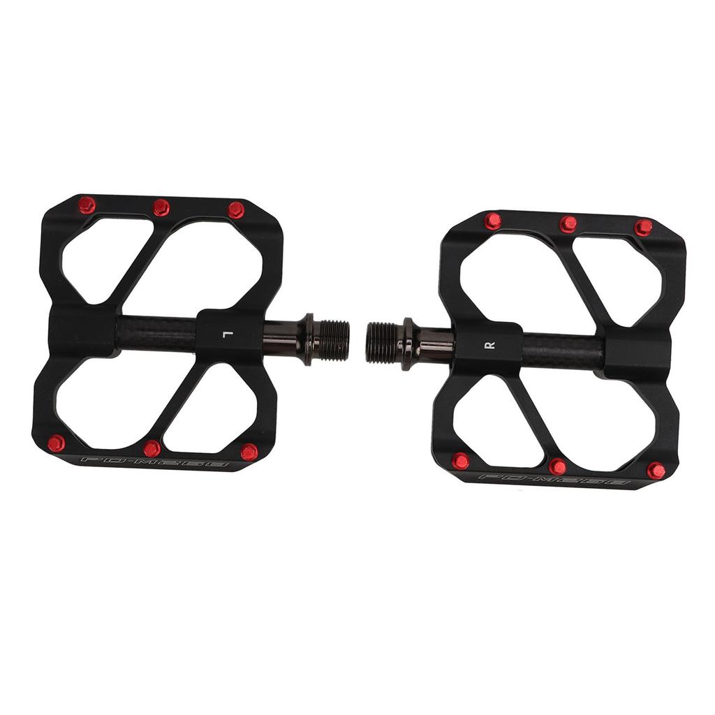 2PCS Road Bike Pedals Aluminum Alloy Anti Slip Lightweight Flat Platform Pedals for Mountain Bike Black