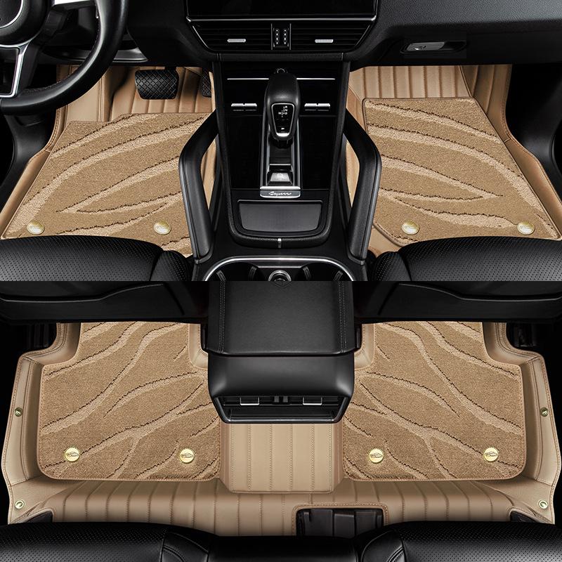 Mercedes-Benz C-Class, E-Class, S-Class Genuine Leather Non-Slip Floor Mats - Custom Full Coverage Pure Cowhide.