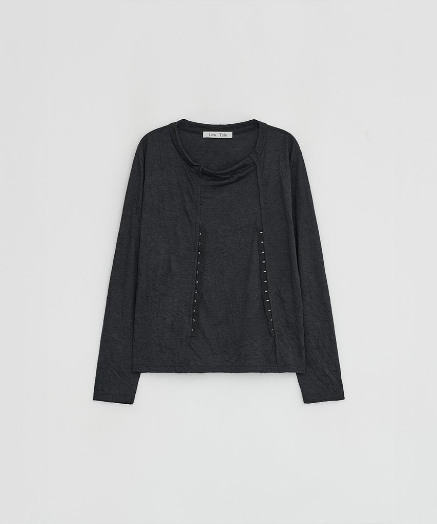 Loutaideu Crease Snap Top [Charcoal]