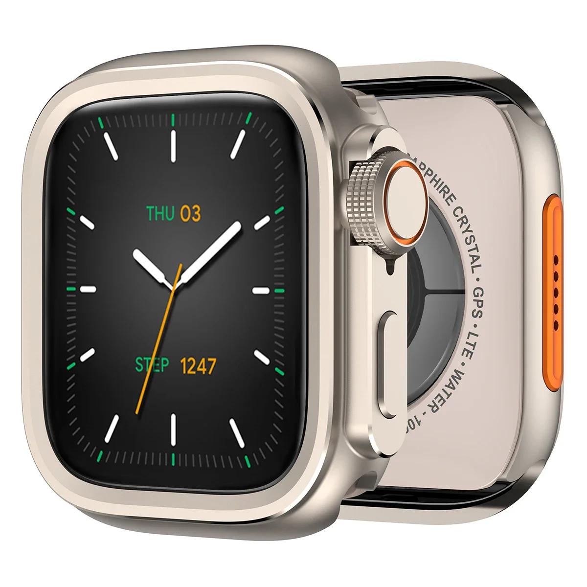

Корпус из алюминиевого сплава для Apple Watch10 46 мм, защитная рамка-накладка для iWatch Series 10 9 8 7 6 SE, меняет на титановый Ultra 2 49 мм Series 10 46mm