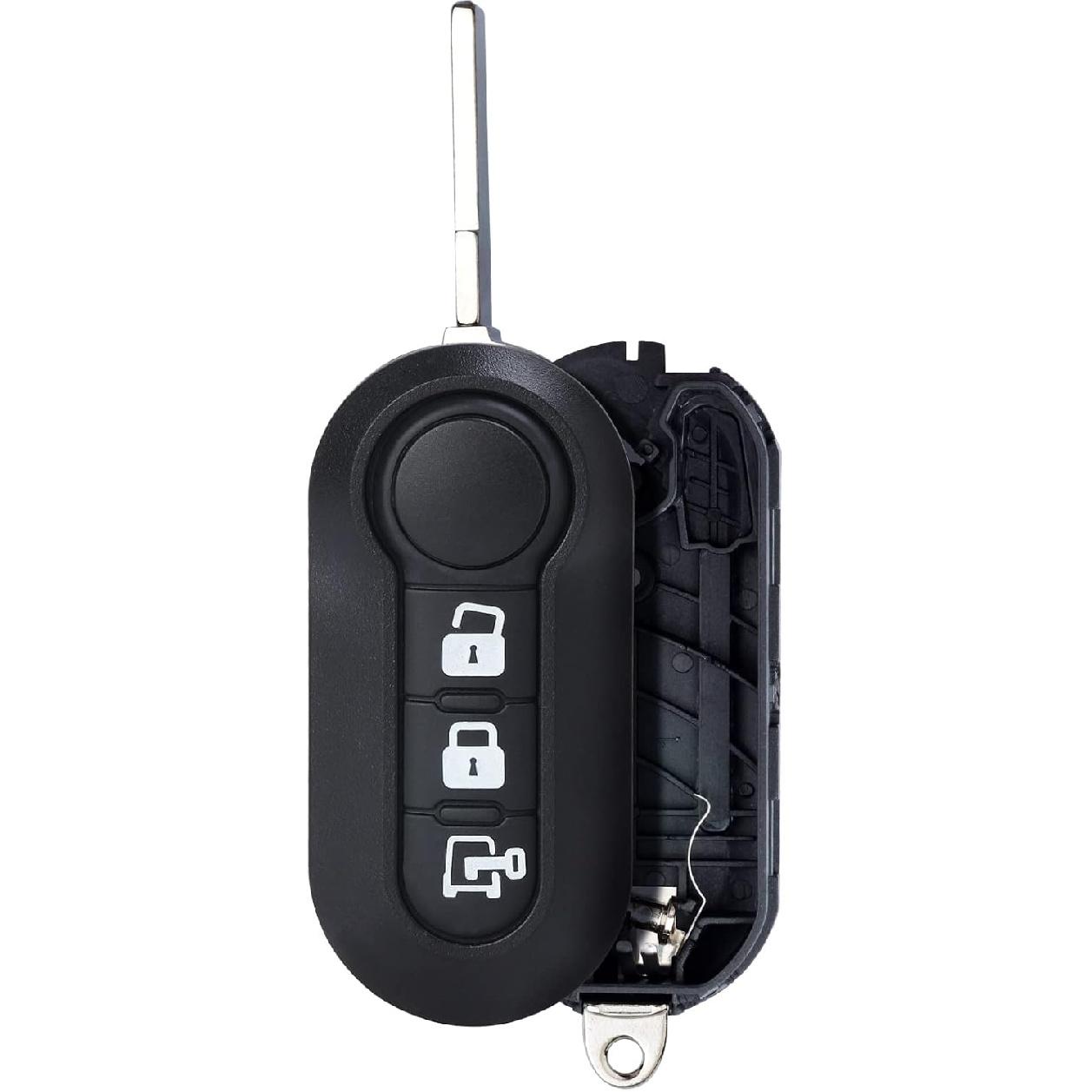 

Car Key fob Shell Case Replacement For RAM ProMaster 1500 2500 3500 City 2015-2019 for Fiat 500 Ducato 3 Buttons,Just The Key Shell