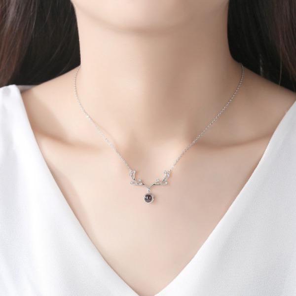 100 Languages, I Love You Necklace, Female Fashion, One Deer Has You, Deer Horn, Collar Chain