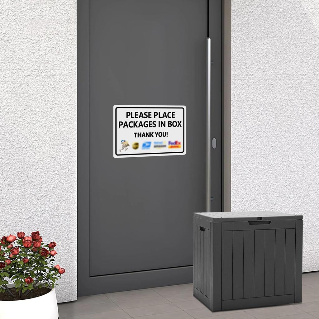 Package Delivery Sign Magnetic Soft Adhesive, 10x7 Inch Please Leave Packages Here Sign for Delivery Drivers, Please Place Packages In Box Thank You,