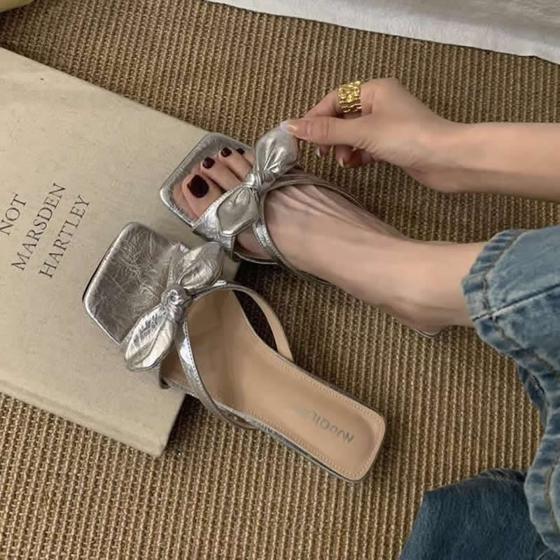 

Bow Women Flats Slippers Casual Shoes Dress Fashion Shoes Cozy Walking Sandals Woman 2025 Summer Flip Flops Beach Mujer Zapatos 35 синій