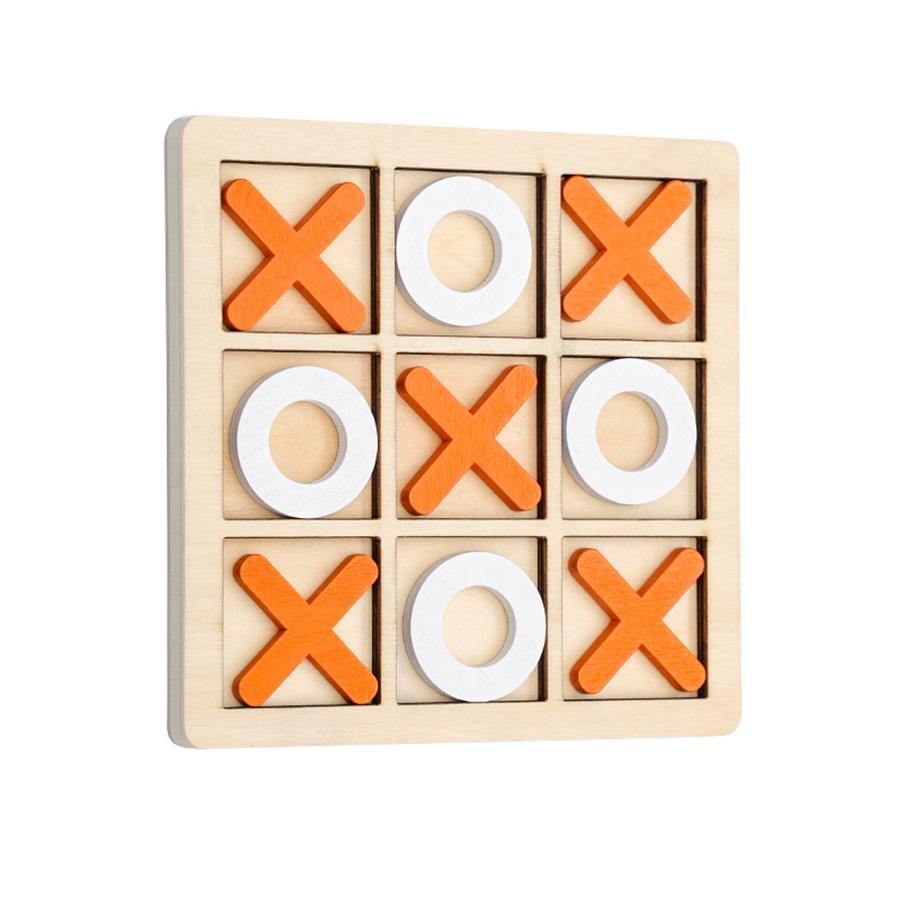 Tic Tac Toe Game Classic XOXO Board Game Family Fun Travel Toys Strategy Toys Perfect for Birthday Gifts Wooden 3x3 Grid JXB