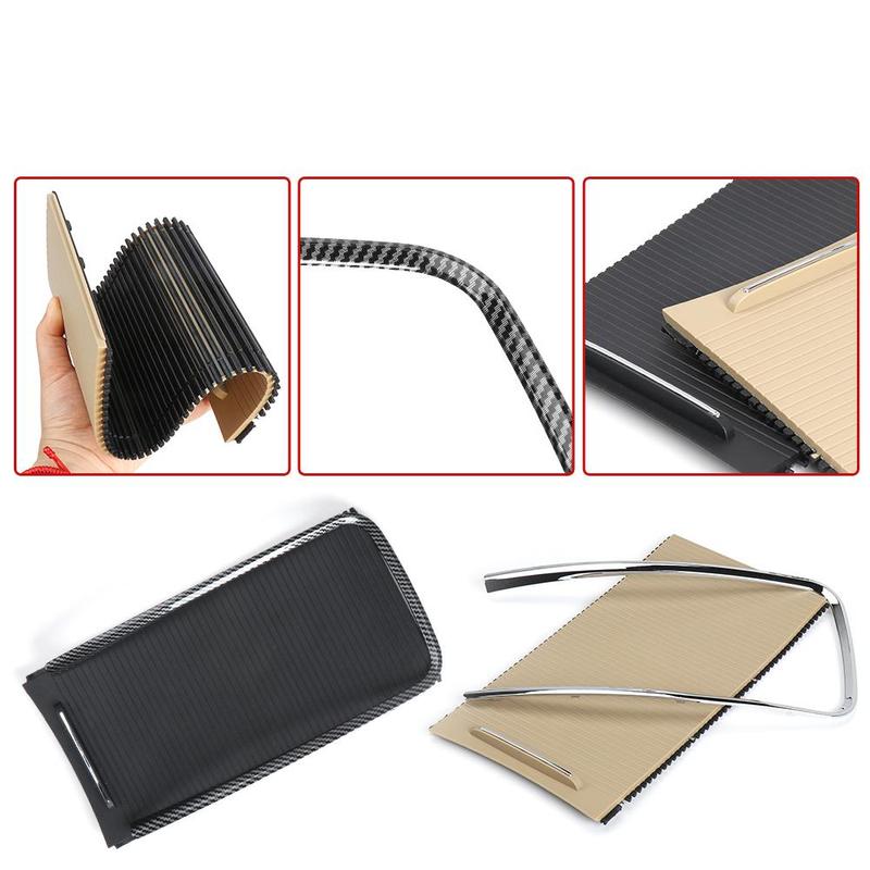 For Buick Lacrosse Car Center Console Cup Holder Roller Blind Cover Armrest Box Storage Box Strip Plating Trim Ring 2009-2013