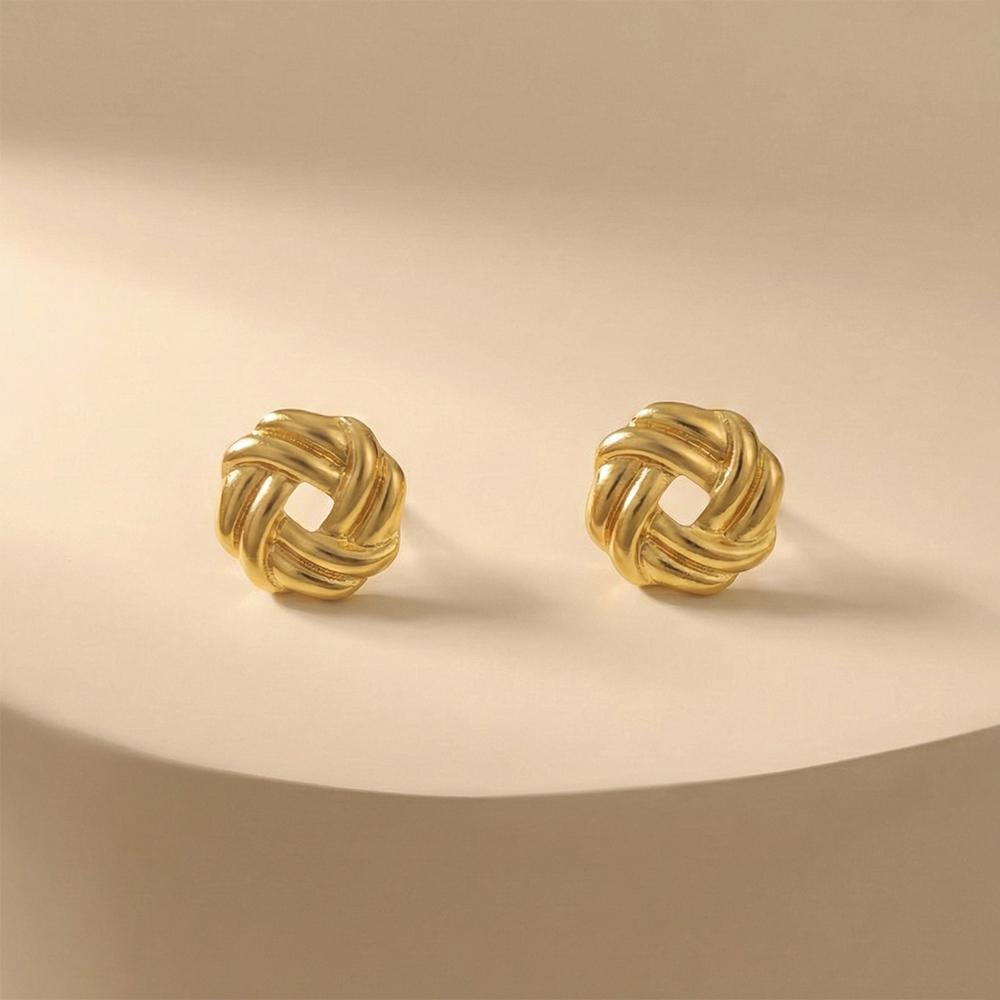 Chunky Gold Earrings Vintage Gold Statement Stud Earrings for Women Lightweight Trendy Knot Geometric Dangle Drop Earring Jewely