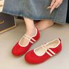 2025 new Korean version cute retro color matching double word with versatile casual Mary Jane shoes flat bottom light mouth single shoes