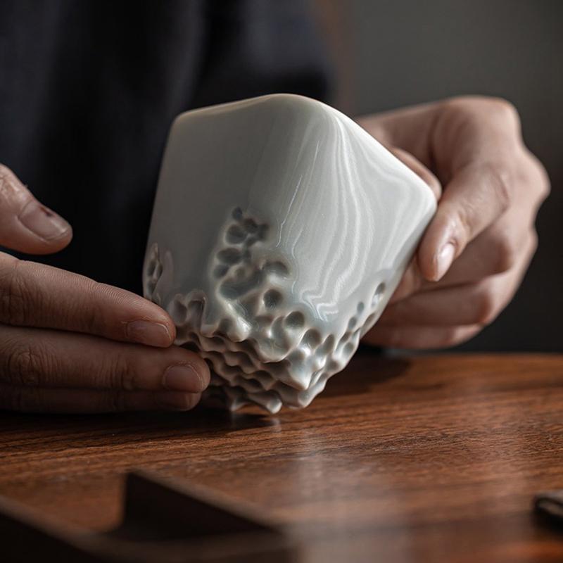 Keramický šálek na kávu, Kreativní porcelánové šálky na čaj Kung Fu v čínském stylu, Osobní nádobí pro jednotlivé nápoje, Hrnek na víno, Velkoobchod, 1ks