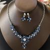 Luxury Necklace Earrings Set Exquisite Crystal Necklace Set Rhinestone Jewelry Set  Banquet