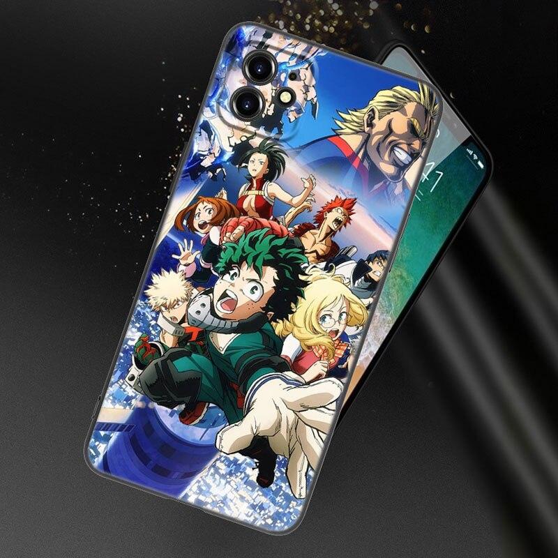 Pouzdro na telefon My Hero Academia pro Apple iPhone 13 12 Mini 11 Pro XS Max XR X 8 7 6S 6 Plus SE 2022 2020 5S 5 Měkký TPU Černý Kryt