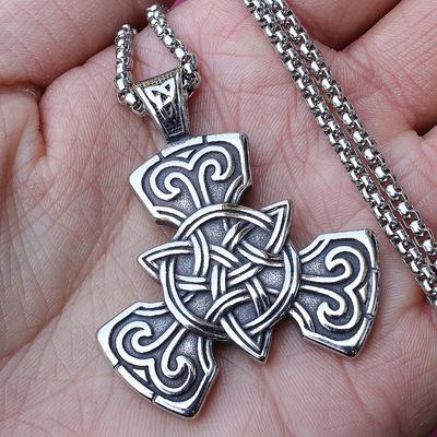 European and American Viking Rune Viking Series Celtic Twisted Titanium Steel Pendant Necklace