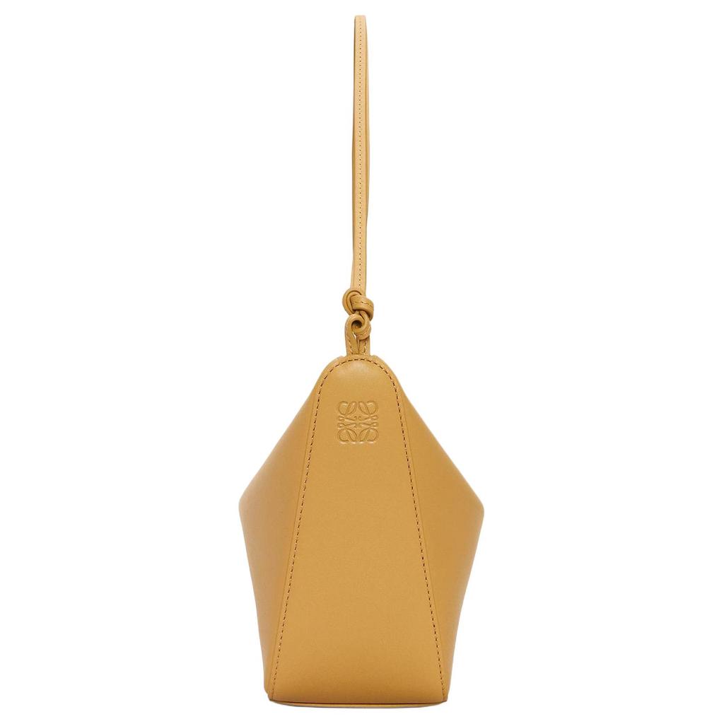 Loewe Hammock Embossed Letter Puzzle Zipper Closure Leather Hobo Bag Women Bags Desert-Yellow A538G13X01-6715