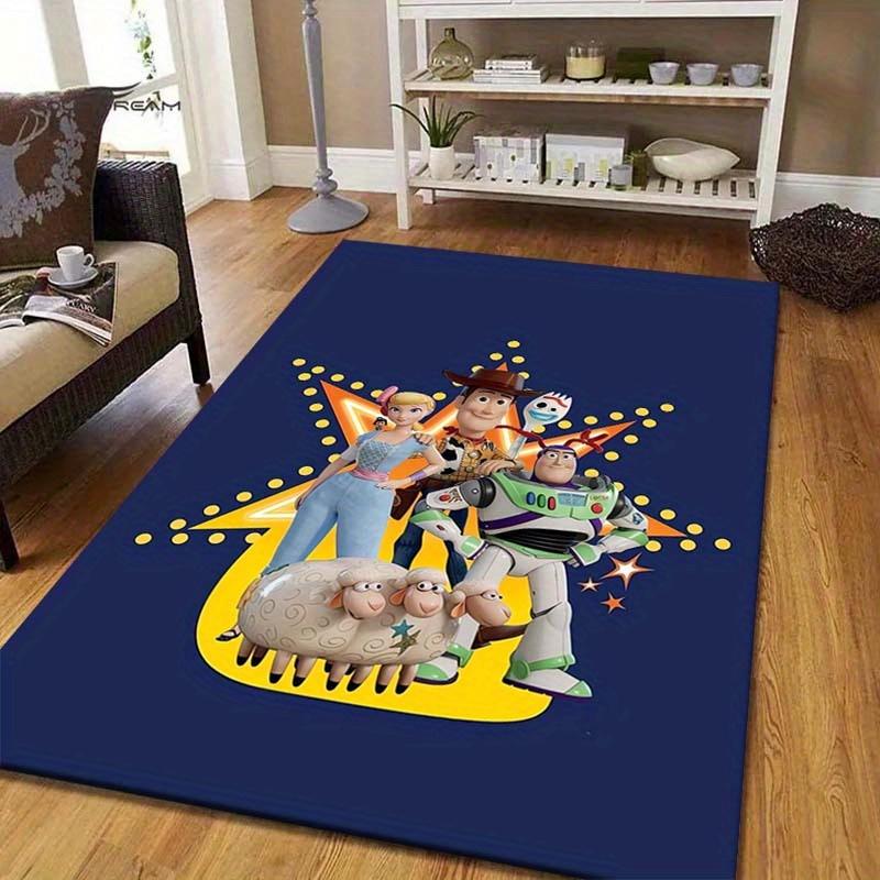 1pc Toy Story Pattern Area Rug Soft Flannel Floor Mat for Living Room, Bedroom, Sofa Coffee Table Floor Mat, Machine Washable