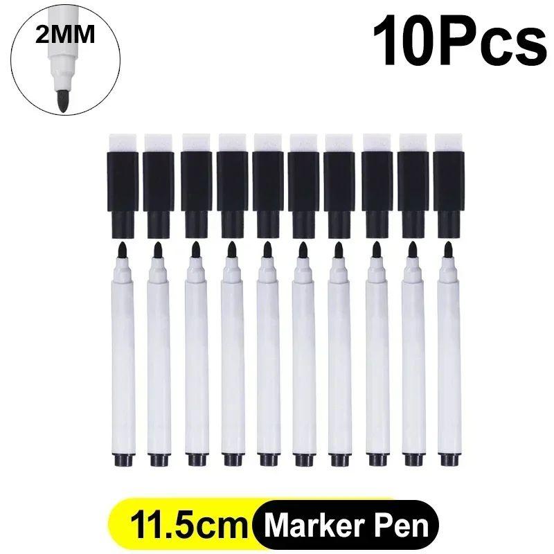 5/10Pcs Whiteboard Marker Pen with Eraser Low Odor Smooth Writing for Teacher Student School Office Supplies