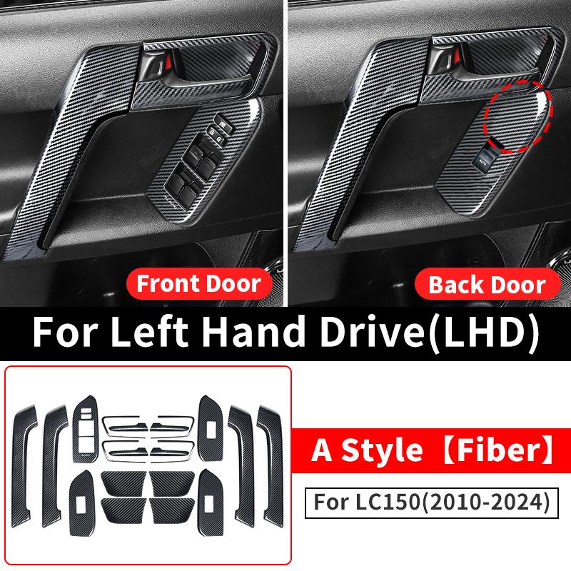 For Right Rudder Toyota Land Cruiser Prado 150 2010-2023 Door Handle Decorative Glass Switch Button LC150 Interior Accessories