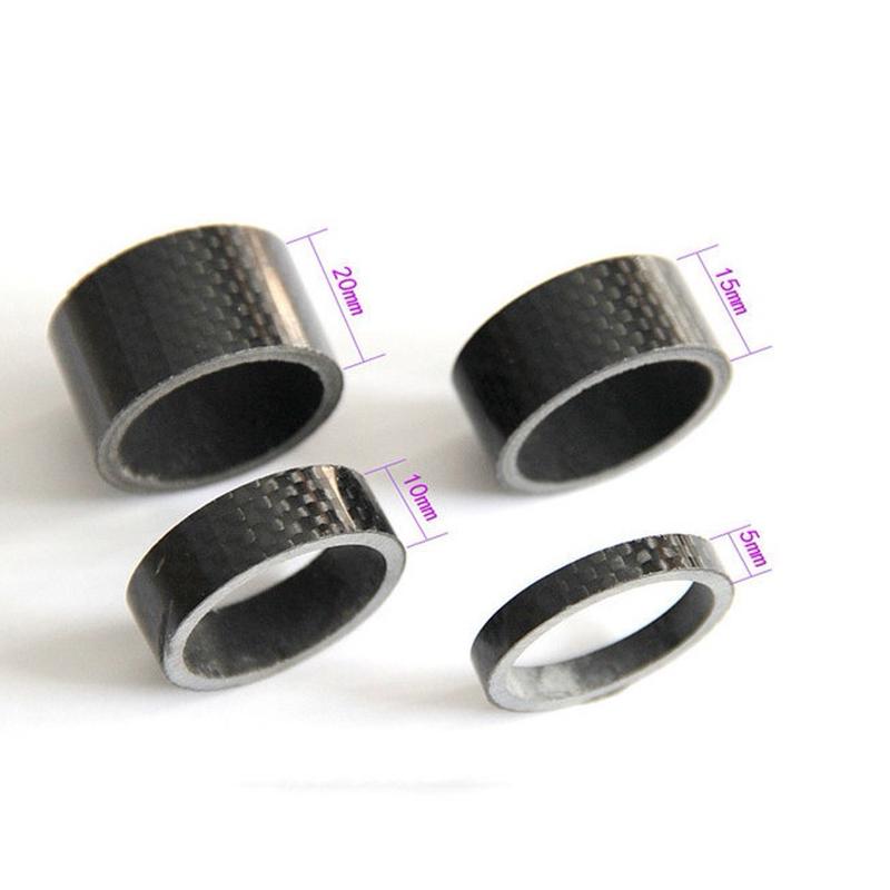 4 Peças Espaçadores de Headset de Fibra de Carbono 5/10/15/20mm de Espessura para Guidão de Bicicleta de 28,6mm