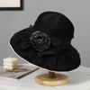 Summer New Hat Feminine Elegance Organza Flower Pot Hat Outdoor Shading Sun Protection Breathable Beach Bucket Hat Tide