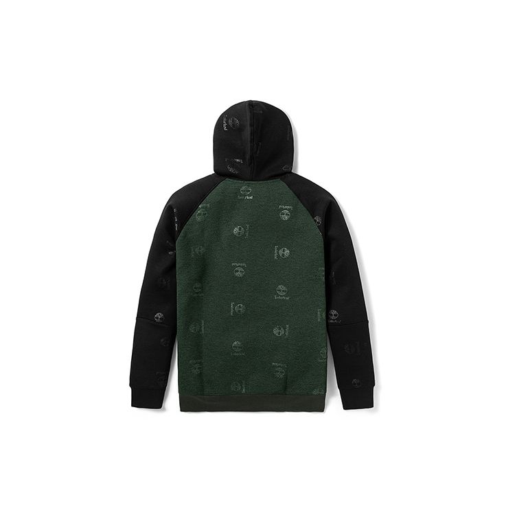 Timberland Tree Logo Embroidered Color Block Hoodie Men Hoodies Green A23Z3-CD9