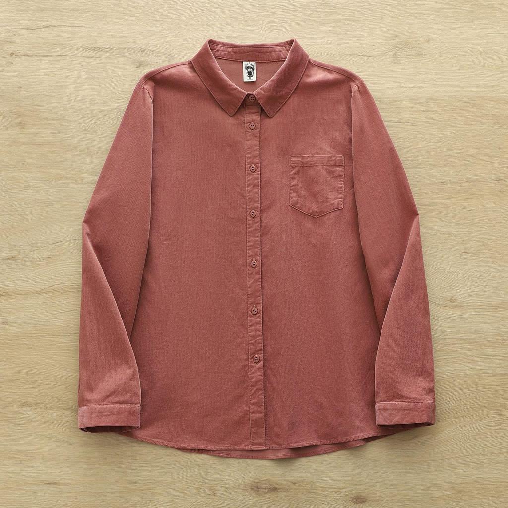 Pure Cotton Corduroy Women's Long Sleeve Shirt - Artistic Casual Style for Spring & Autumn (8372)
