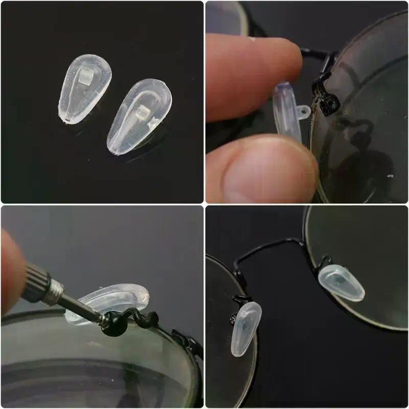 Eyeglasses Nose Pads With Screwdriver DIY Soft Silicone Air Chamber Glasses Replacement Repair Tools Anti-slip Nose Pad Screw