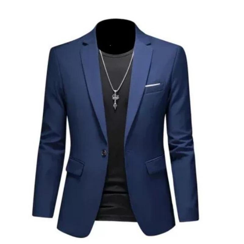 Blazer Masculino Branco Slim Fit de Botão Único