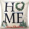 Autumn Pumpkin Maple Leaf Letter Printed Linen Pillow Case Thanksgiving Ambience Decorative Living Room Sofa Backrest Cushion