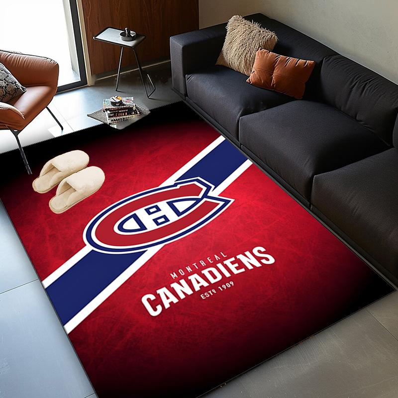 Tapis de sol Équipe de hockey des Canadiens de Montréal Convient pour l'intérieur et l'extérieur, Tapis pour maisons, bureaux, salons, Décoration intérieure, Cadeau de Noël