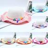 Handmade Straw Hat Flower Decoration Beach Hat Sweet Bucket Hat  Beach