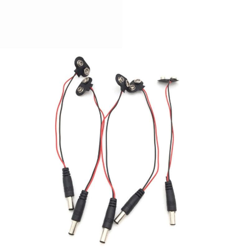5Pcs T-Type I-Type 9V Battery Snap 15cm Lead Wire Connector Battery Clip Cap