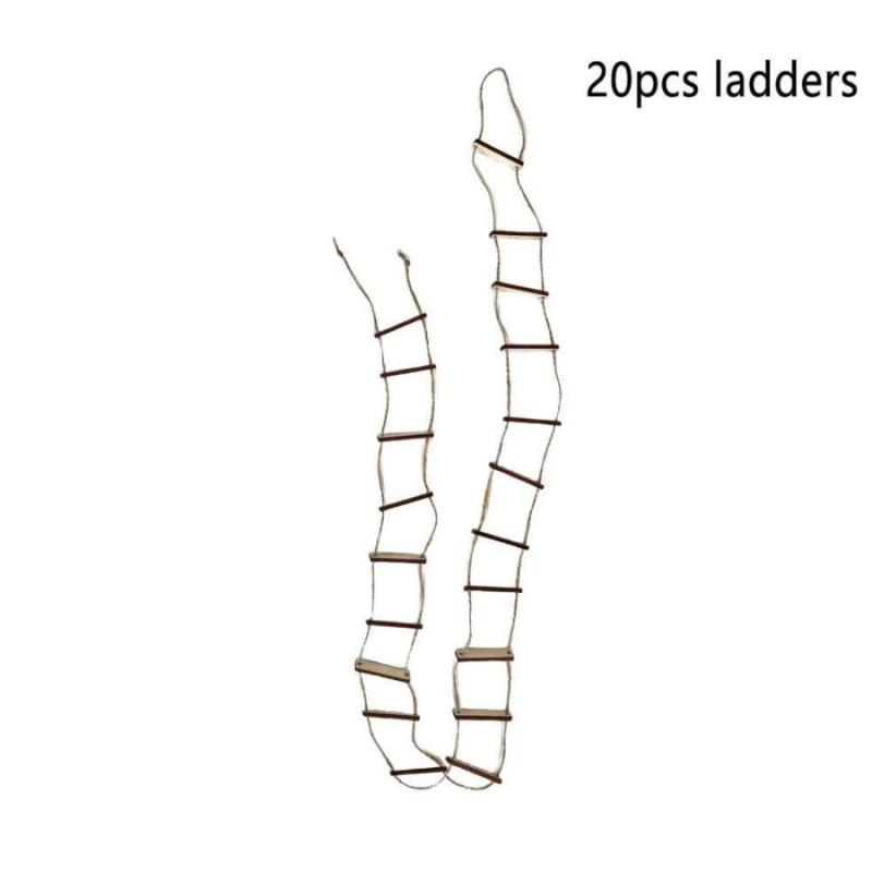 1Pcs Miniature Fairy Garden Decor For Home Courtyard & Mini Landscape Wooden Fairy Bridge Rope Ladder Photography Prop Accessory