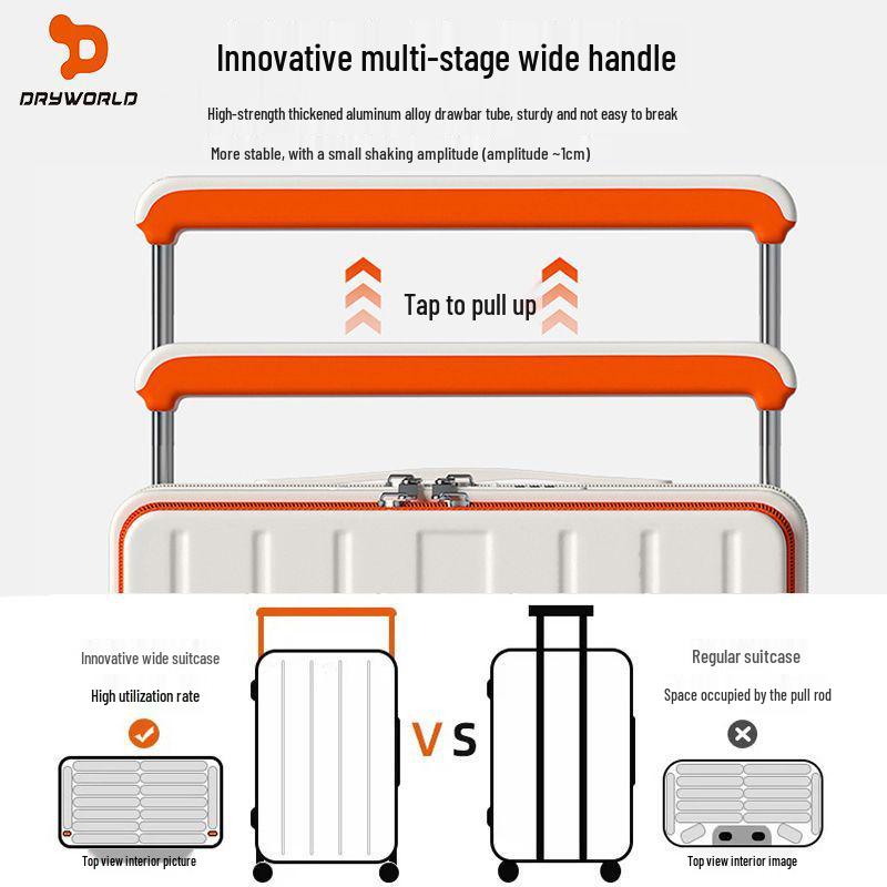 Front-Opening Wide Handle Multifunctional Student Travel Trolley with Universal Wheels