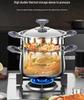 316 Stainless Steel Rivetless Stew Pot with Two-Layer Silicone, Large Capacity for Steaming and Simmering.