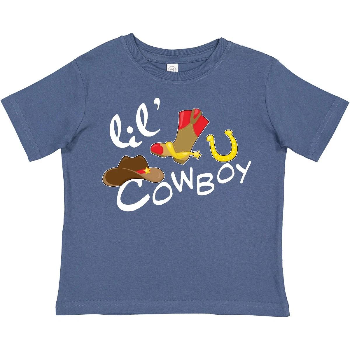 Inktastic Lil  Cowboy Toddler kids boys T-Shirt Children Future Job Little Hat Star Boots 100