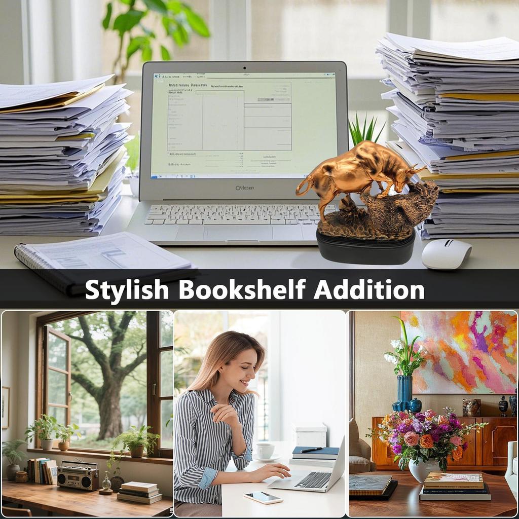 New Bull Statue Wall Street Stock Market Bull Statue Exquisite Versatile Resin Tabletop Ornament For Offices Home Decor