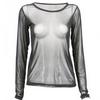 Women Tops Round Neck Long Sleeve Slim Fit Sheer Mesh Design Bottom Tops Sexy Casual Bottom Tops Vacations Parties Daily Wear