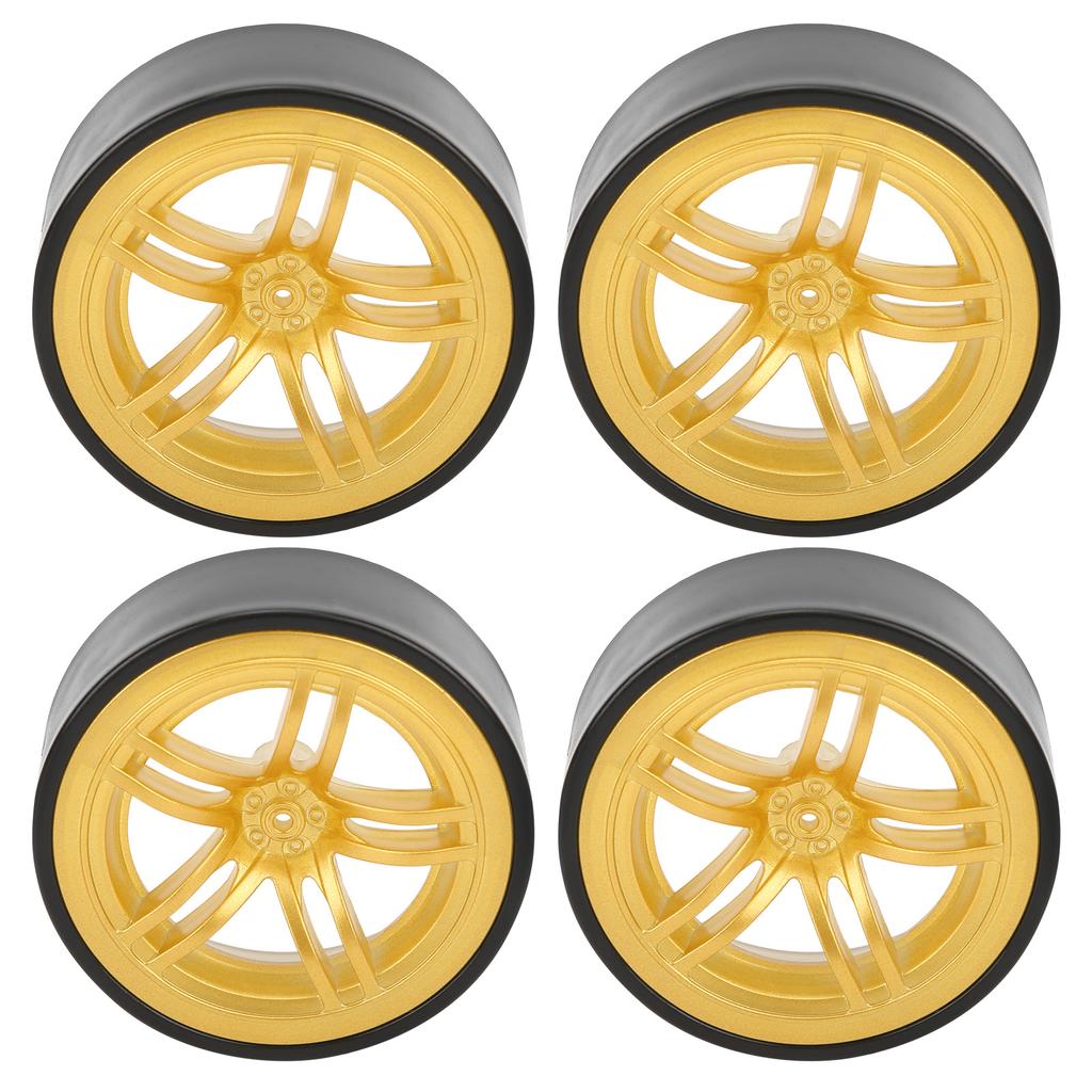 4pcs RC 6 Spoke Plastic Wheel Rims with Rubber Tires for 1 10 RC Drift Car OnRoad Drifting Car