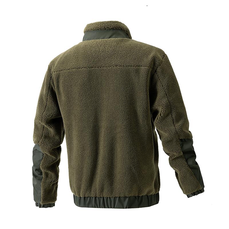 Trendy Young Men's Casual Lamb Wool Jacket Autumn Winter American Style Outerwear for Cross Border