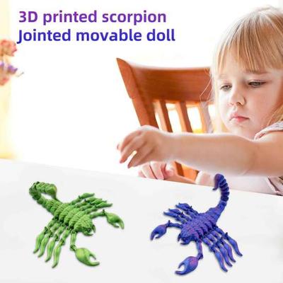 קישוט עקרב מודפס בתלת מימד פסל חיה עם מפרקים גמישים דגם עקרב מציאותי למבוגרים ובני נוער