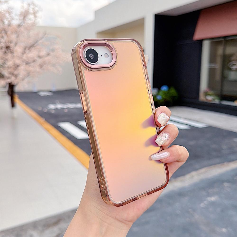KEYSION Fashion Laser Gradient Colorful Phone Case for iPhone 17e 16e Soft TPU+PC Shockproof Back Cover for iPhone 16e 17e 2026
