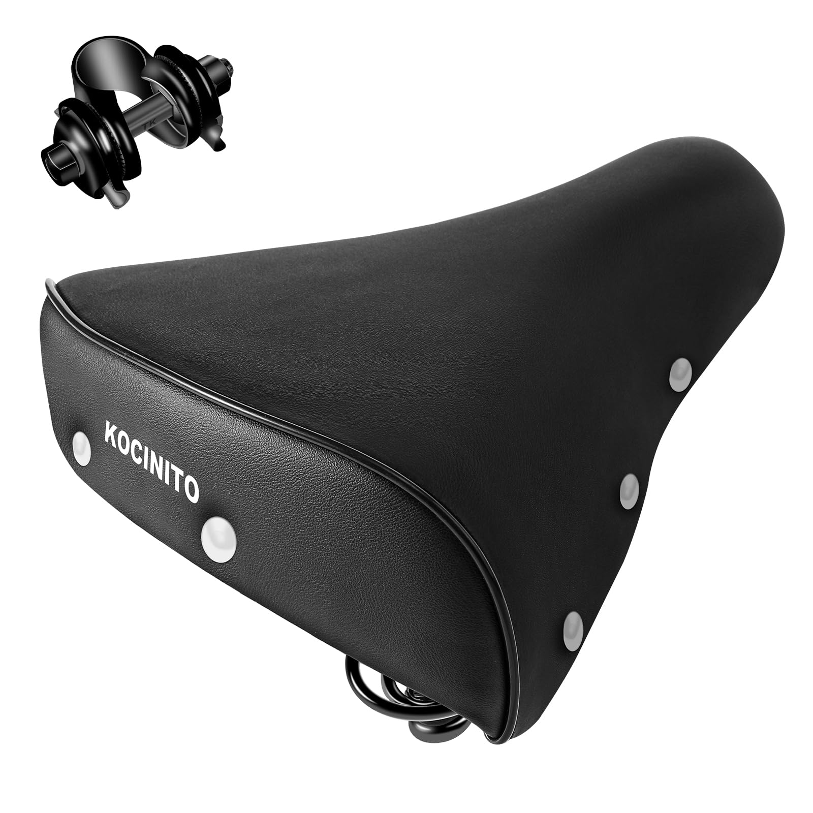 

KOCINITO Bicycle Memory Shock Extra Compatible with Electric Assist Road Mountain and Cross Ergonomic Design for Unisex Saddle, Foam, Absorbing, чёрный