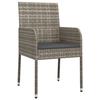 VidaXL Garden Chairs with Cushions 4 Pcs Woven Resin Grey, Garden Furniture, Patio Furniture, Balcony Chair, 319888