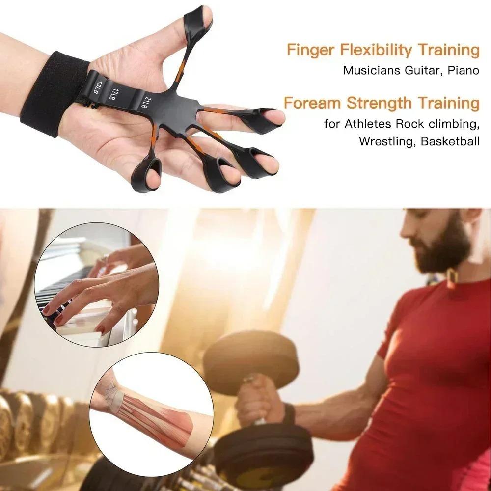 Professional Silicone Finger Strengthener Hand Grip Exerciser for Adults Training Resistance Bands