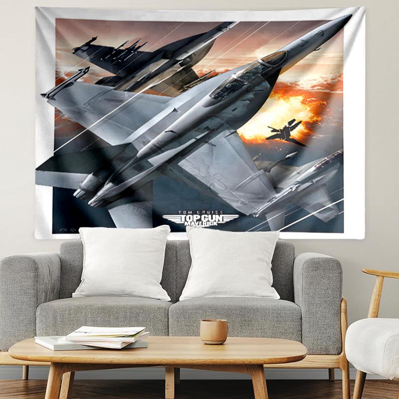 Top Gun Print Tapestry, Lightweight Wall Hanging, for Bedroom, Dorm, Living Room, Home Art Decor, Birthday Christmas Gift for Friends