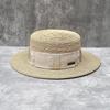 Versatile Raffia Flat-Topped Straw Hat Women'S Summer Vacation Beach Sun Protection Visor